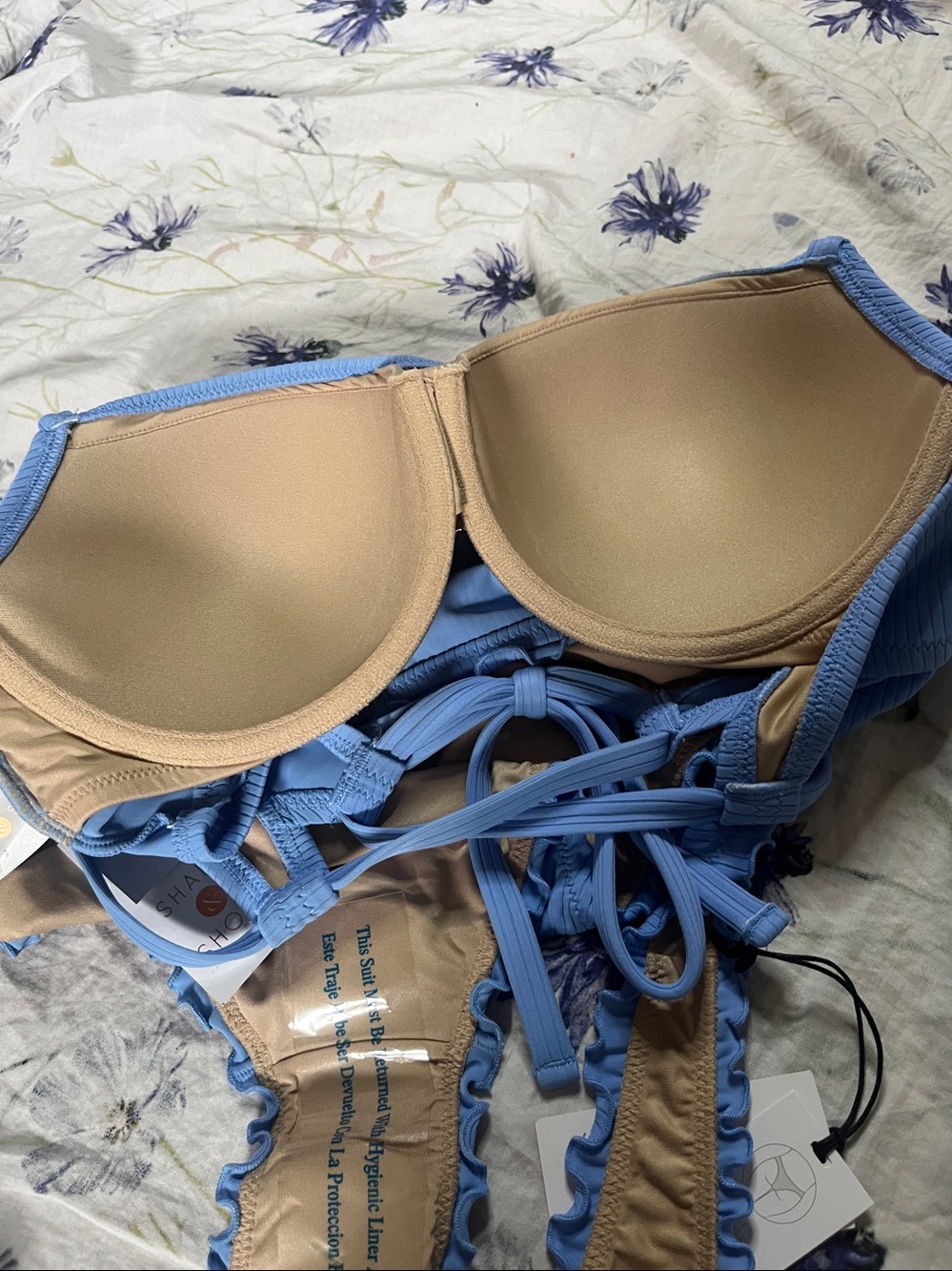 Shade & Shore Ribbed Ruffle Bikini Set – Padded Top & Low Rise Bottoms 💙✨ - Picture 5 of 5